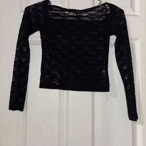 Ginger G Black Lace Long Sleeve Top